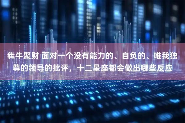 犇牛聚财 面对一个没有能力的、自负的、唯我独尊的领导的批评，十二星座都会做出哪些反应